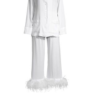 Sleeper Party Faux Feather 2-Piece Pajama Set
